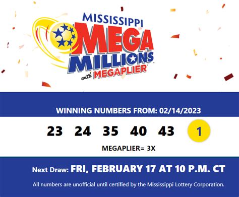 mega million numbers for the 14th